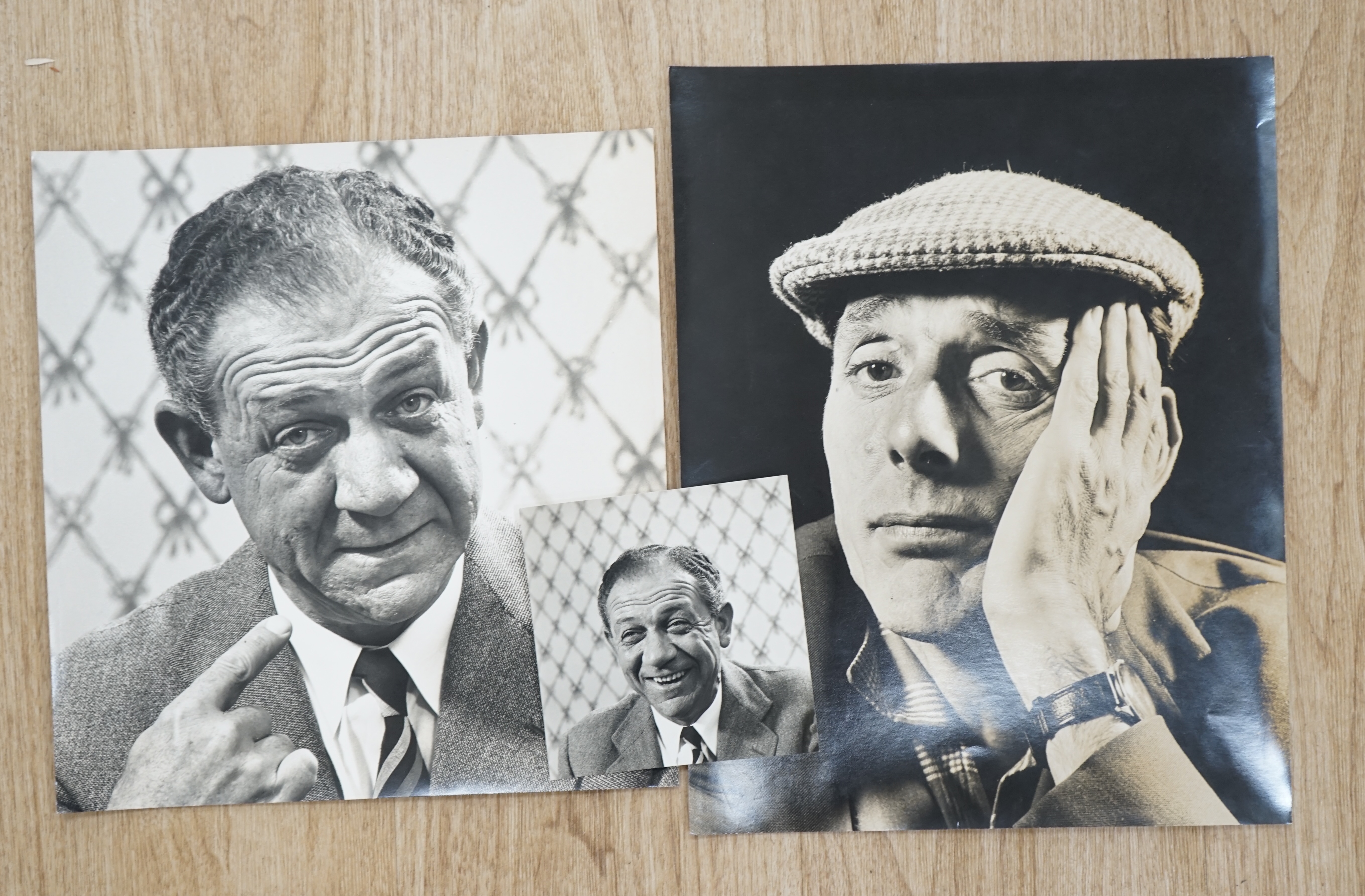 Bert Hardy, three black and white photographs, Portraits, each stamped verso, largest 34 x 27cm, unframed. Condition - fair